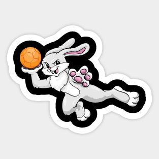 Funny bunny is playing handball Sticker